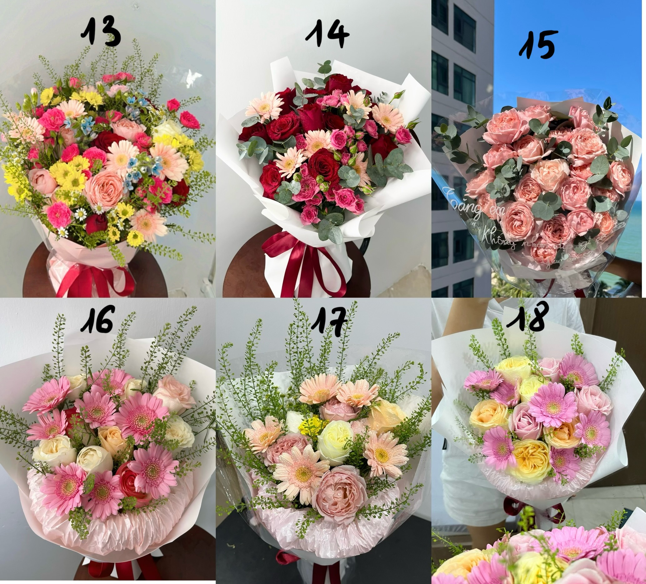 Bó hoa 8/3 tone hồng pastel Nha Trang 250k